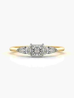 Valanova - Sterling Silver Plated with Yellow Gold and Certified Lab Grown Diamond 0.52Cts Ring