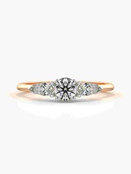 Valanova - Sterling Silver Plated with Rose Gold and Certified Lab Grown Diamond 0.52Cts Ring