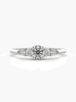 Valanova - Sterling Silver Plated with White Gold and Certified Lab Grown Diamond 0.52Cts Ring