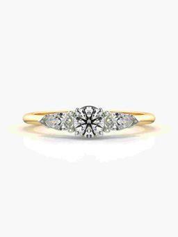 Valanova - Sterling Silver Plated with Yellow Gold and Certified Lab Grown Diamond 0.52Cts Ring