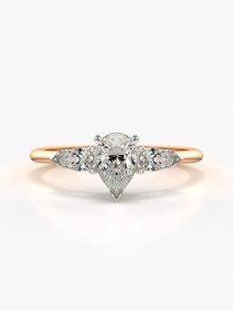 Valanova - Sterling Silver Plated with Rose Gold and Certified Lab Grown Diamond 0.57Cts Ring