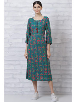 Rangriti - Teal Printed Dress