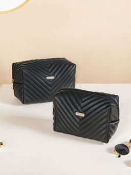 Nestasia - Portable Pouch Pack of 2 For Storage Black