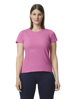 Gildan - Women Pink Solid T-Shirt