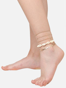 Twenty Dresses by Nykaa Fashion - Coming Out Of My Shell Anklet (Set of 5)