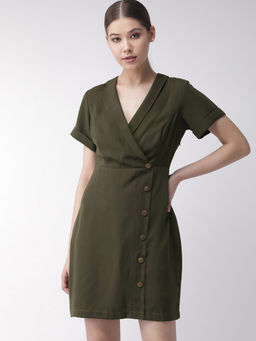 Twenty Dresses by Nykaa Fashion - Olive Flatter Me Right Dress