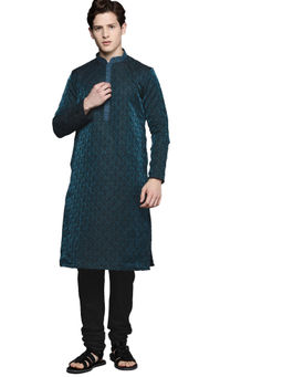 Manyavar - Feroze Art Silk Festive Jacquard Kurta Churidar (Set of 2)