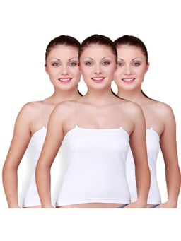 Floret - Pack Of 3 Camisoles With Transparent Straps - White