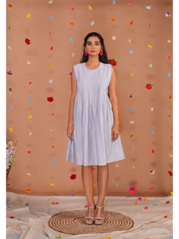 Tangerine by ASFA - Blue Pleated Midi Dress