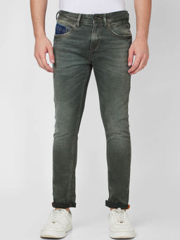 Spykar - Low Rise Slim Fit Green Jeans for Men