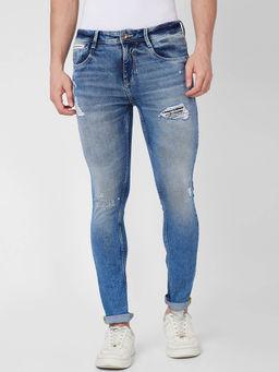 Spykar - Mid Rise Regular Fit Blue Jeans for Men