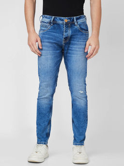Spykar - Mid Rise Skinny Fit Blue Jeans for Men