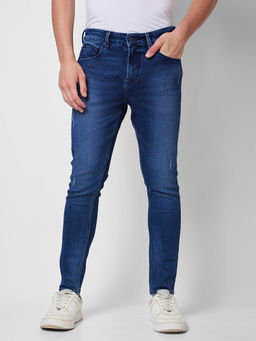 Spykar - Mid Rise Skinny Fit Blue Jeans for Men