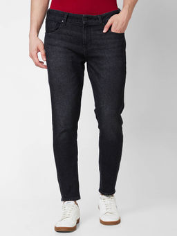 Spykar - Mid Rise Skinny Fit Black Jeans for Men