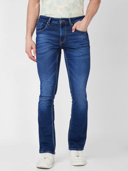 Spykar - Mid Rise Bootcut Blue Jeans for Men
