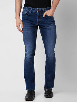 Spykar - Mid Rise Bootcut Blue Jeans for Men