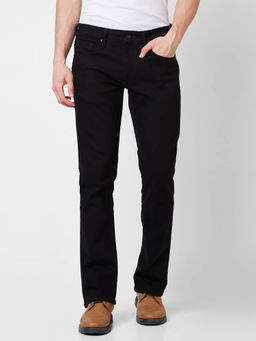 Spykar - Mid Rise Bootcut Black Jeans for Men