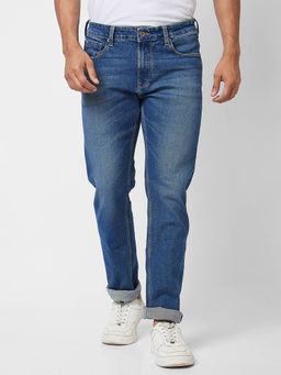 Spykar - Mid Rise Comfort Fit Blue Jeans for Men