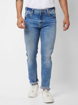 Spykar - Mid Rise Comfort Fit Blue Jeans for Men