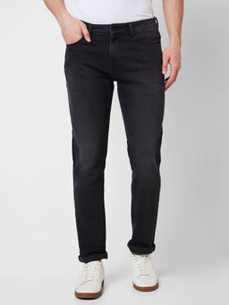 Spykar - Mid Rise Comfort Fit Black Jeans for Men