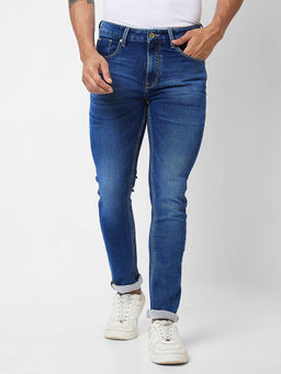 Spykar - Mid Rise Regular Fit Blue Jeans for Men