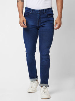 Spykar - Mid Rise Regular Fit Blue Jeans for Men