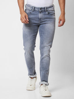 Spykar - Low Rise Slim Fit Grey Jeans for Men