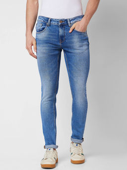 Spykar - Low Rise Slim Fit Blue Jeans for Men