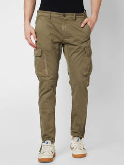 Spykar - Mid Rise CARGO Green for Men
