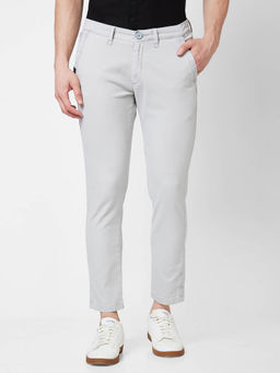 Spykar - Mid Rise KANO Grey Trousers for Men