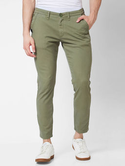 Spykar - Mid Rise KANO Green Trousers for Men