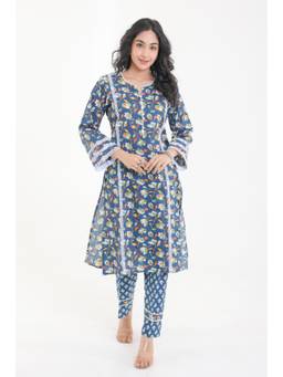 CHHAAP TILAK - Blue Cotton Printed Kurta