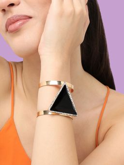 Sohi - Gold Plated Designer Stone Party Bracelet For Women