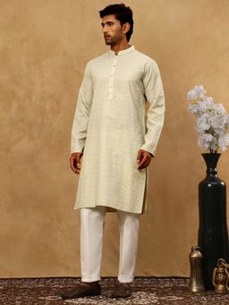 Jompers - Men Traditional Pink Printed Kurta With Pyjama