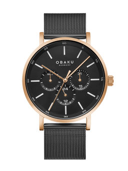 Obaku - Ege Night V246GMVBMB Black Dial Multifunction Watch For men