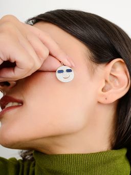 METALM - Smile Emoji Silver Pendant Charm for Women