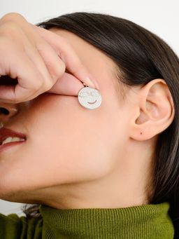 METALM - Trendy Smile Emoji Silver Pendant Charm for Women