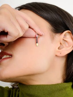 METALM - Stylish Silver Pencil Charm Pendant for Women