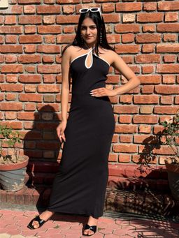 Tandul - Women Black Bodycon Long Dress