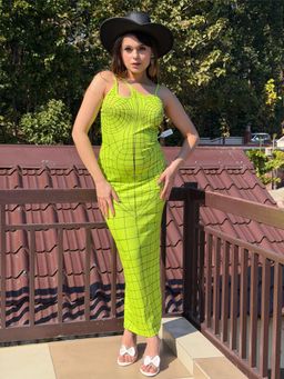 Tandul - Women Stunning Neon Green Dress