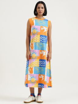United Colors of Benetton - Women Round Neck Printed Dress
