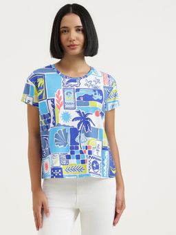 United Colors of Benetton - Women Round Neck Printed T-Shirt