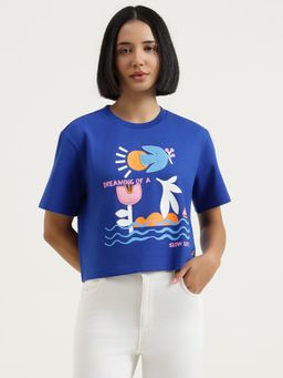 United Colors of Benetton - Women Round Neck Applique T-Shirt