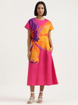 United Colors of Benetton - Women Regular Fit Round Neck Floral Dress