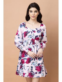 PURYS - Floral Printed Fit and Flare Dress