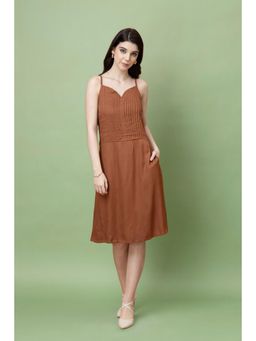 PURYS - Braided Strap Pleat Dress