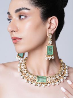 CAO JEWELLERY - Designer Single Stone Kundan Jewellery Set