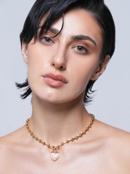 CAO JEWELLERY - Transparent Glass Heart Pendant Necklace