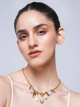 CAO JEWELLERY - 18K Pvd Gold Plating Stainless Steel Coral Starfish Ocean Necklace