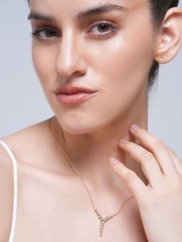 CAO JEWELLERY - Exquisite Bling Cubic Zirconia Y- Shape Chic Necklace